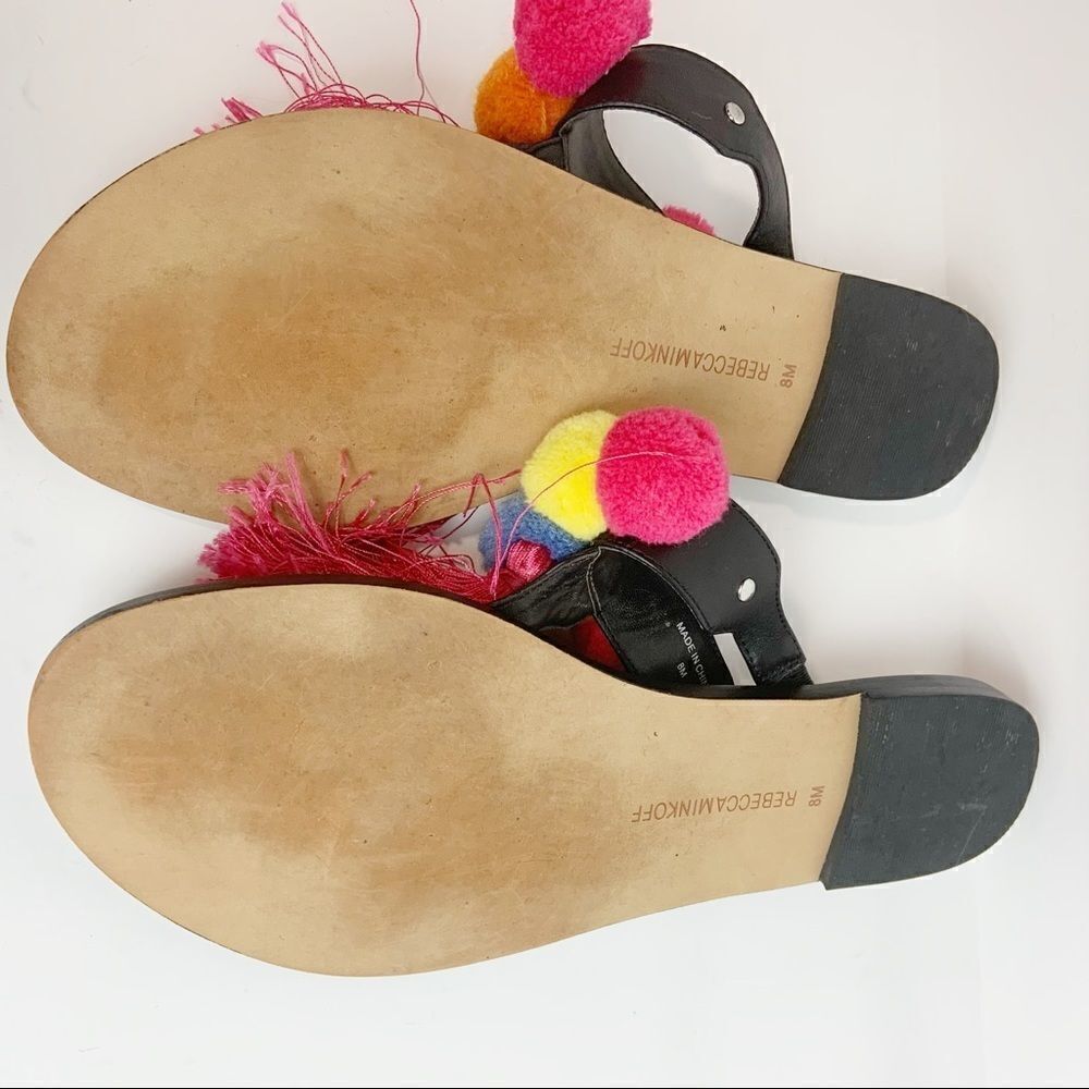 Rebecca Minkoff Erika Pom Pom Sandals Sz 8 - Picture 5 of 7
